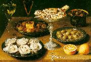 Osias Beert Still Life with Oysters and Pastries oil painting reproduction
